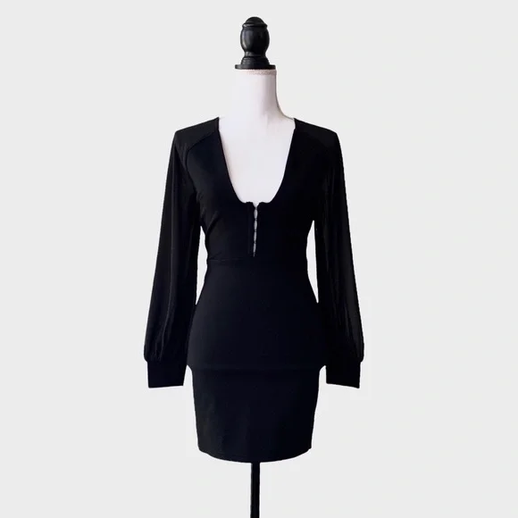 REVOLVE BY THE WAY BLACK LONG SLEEVES CORSET MINI DRESS - Picture 15 of 16